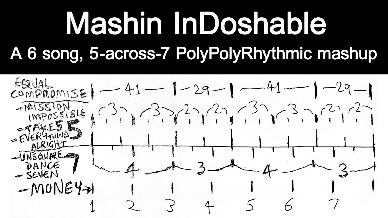 Mashin inDoshable: A 6 song, 5-across-7 PolyPolyRhythmic mashup