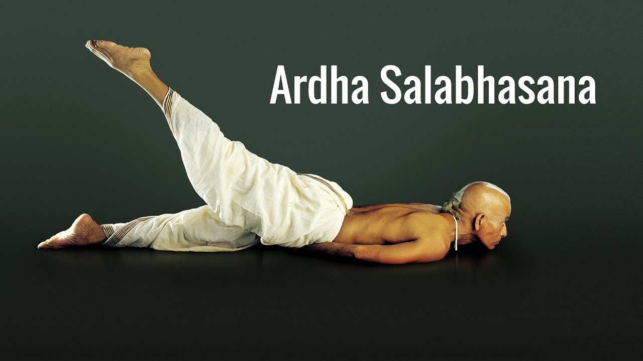 Ardha Salabhasana, the preparatory pose before Salabhasana