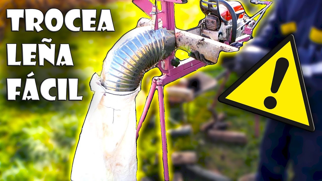 🌳 MÁQUINA para PICAR o TROCEAR LEÑA SOPORTE CABALLETE MOTOSIERRA CASERA