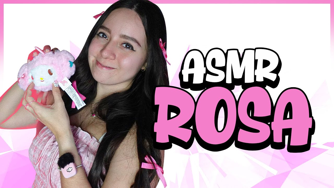 ASMR CON OBJETOS COLOR ROSA🩷🎀 *tapping, mouth sounds, slime*
