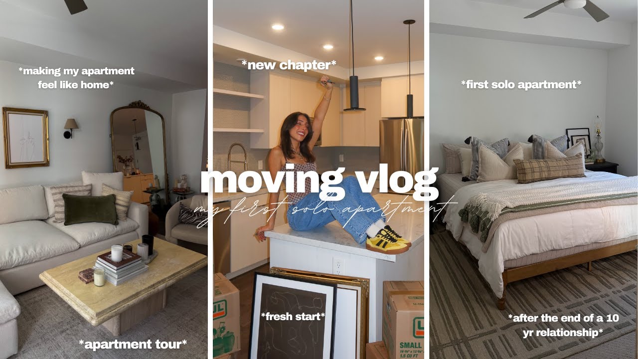 I MOVED OUT after the end of a 10 year relationship!! *first solo apartment + empty and final tour*