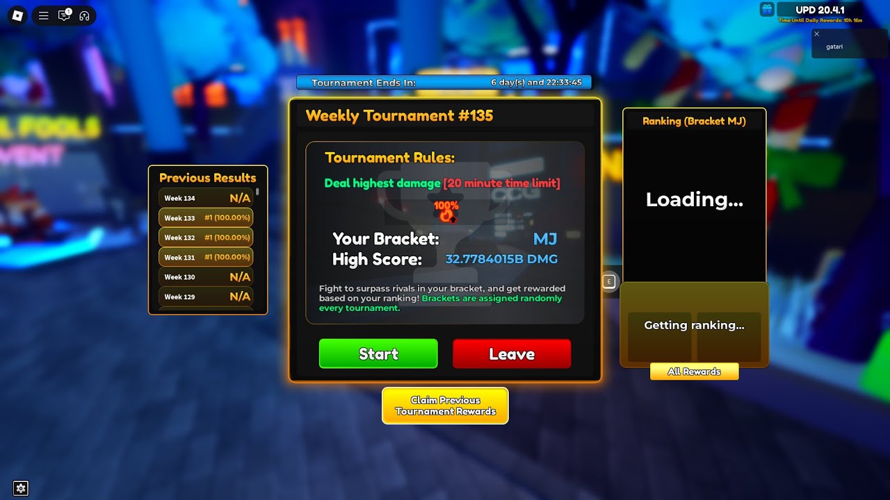 ANIME ADVENTURES WEEKLY TOURNAMENT #135