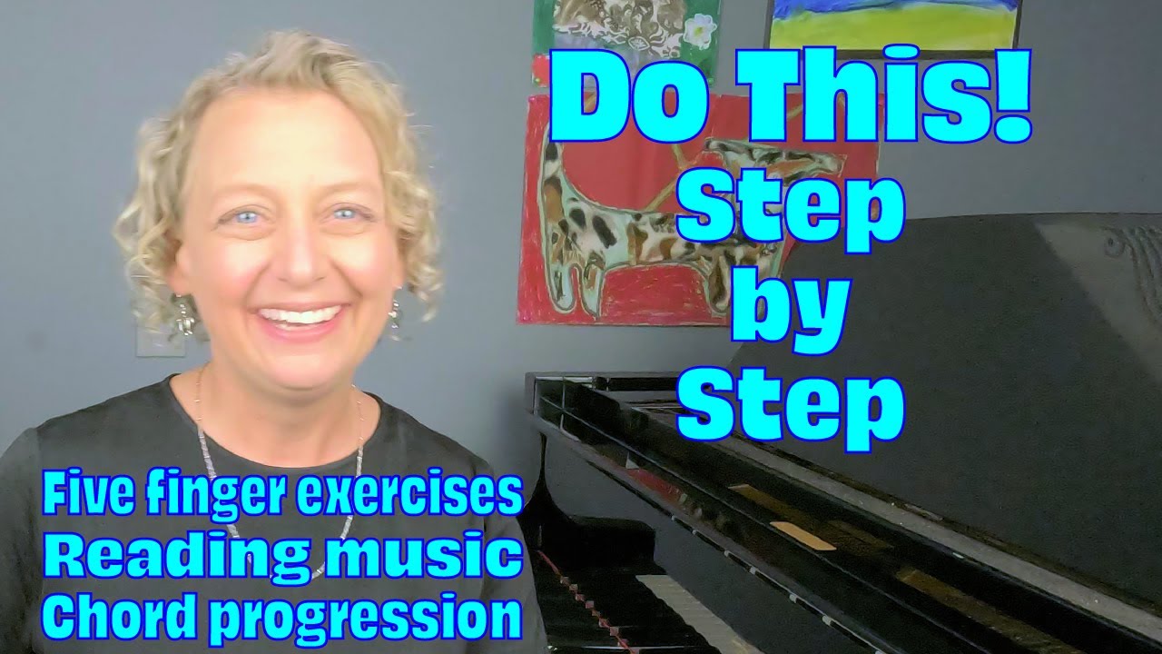 Step by Step Practice! 5 finger exercises. Analyze written music for playing. Jamming! (Practice 13)