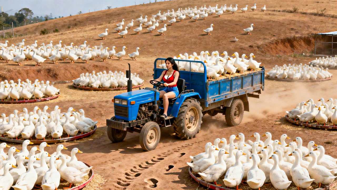Harvesting Big Flock of Ducks - Use Truck to Transport Many Ducks, Go to Market Sell