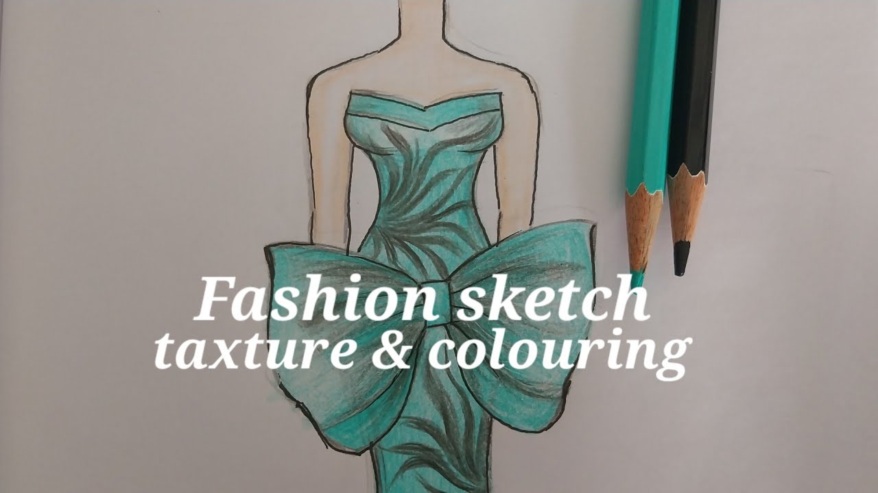 Make aesthetic fashion sketch with colour n texture..#trending #art #drawing #fashionsketch #dress 