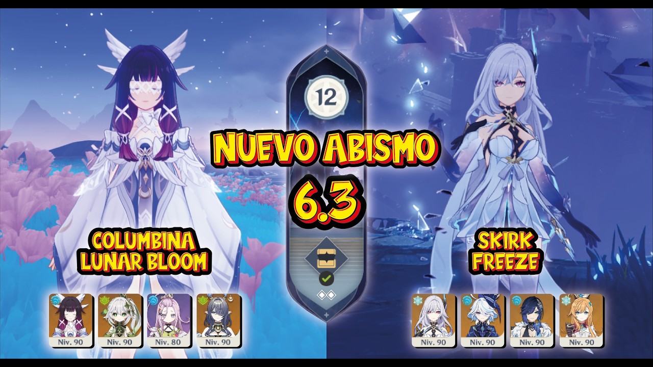 C0 Columbina Lunar Bloom &  C0 Skirk Freeze / Abismo 6.3 Piso 12 / Genshin Impact