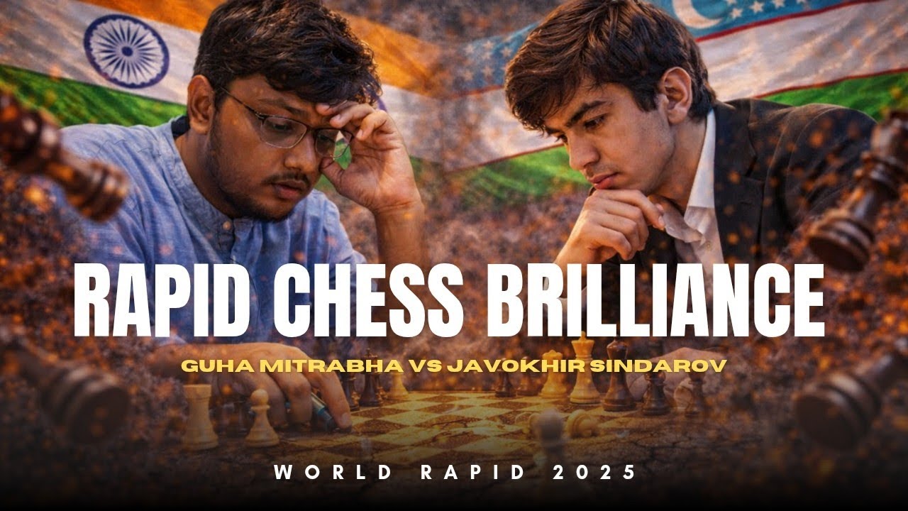 Guha Mitrabha vs Javokhir Sindarov ❗ King’s Indian Symmetry Shock ❗ World Rapid 2025