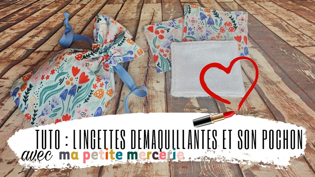 TUTO Facile : Lingettes démaquillantes lavables et son pochon de rangement / By PopO