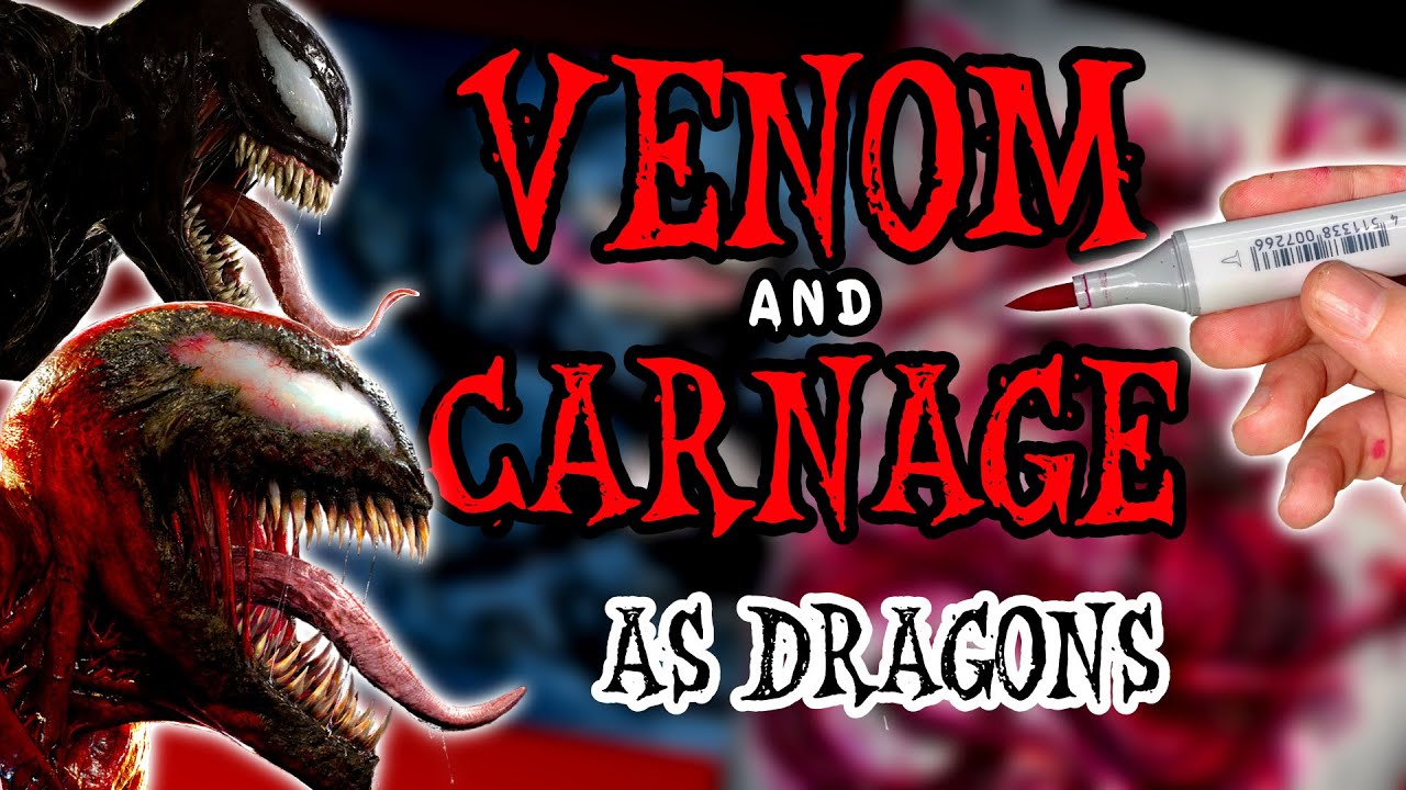 Turning VENOM & CARNAGE into DRAGONS! 🐉 Art Challenge