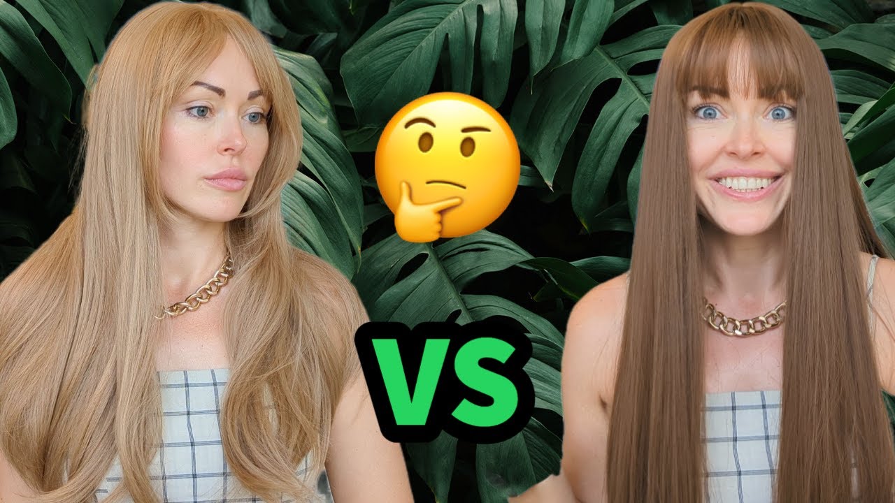 Which Would You Choose: HAIRCUBE's Blond or Brown Long Straight Wig on Amazon?