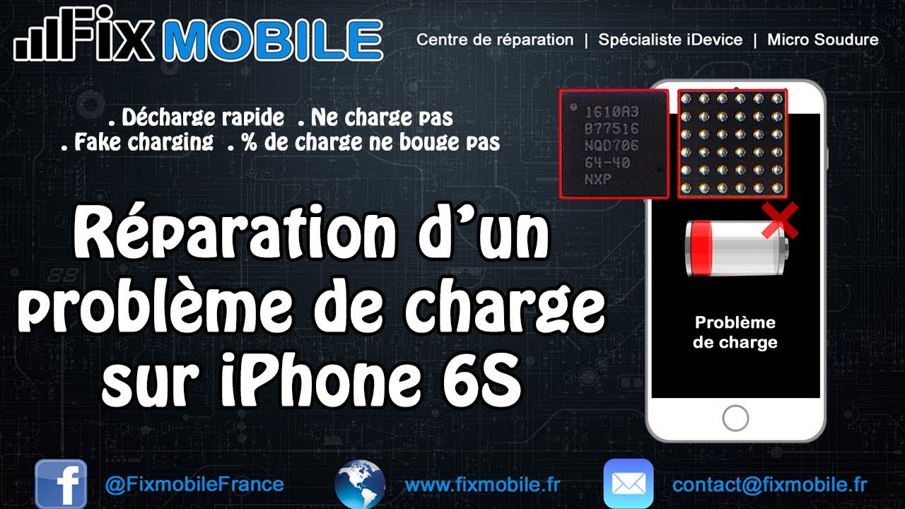 Réparation carte mère iPhone 6S qui ne charge pas et se décharge très vite (Micro soudure iPhone)