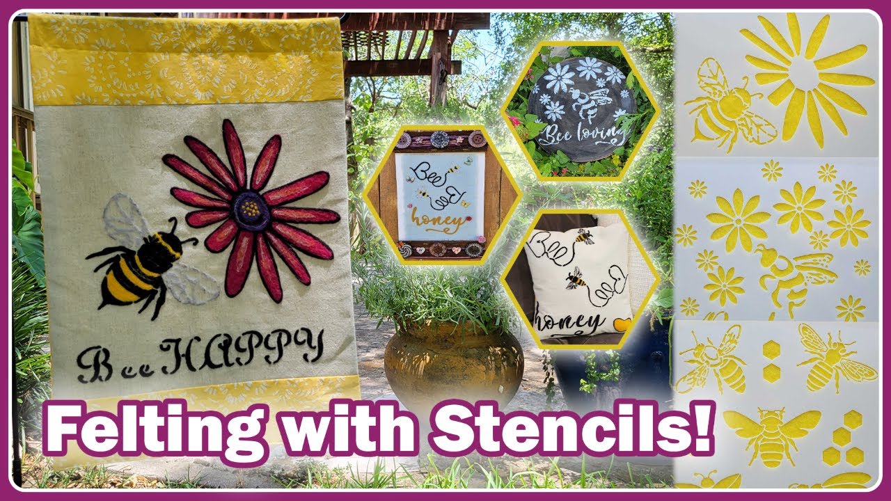 Felting with Stencils! #livingfelt