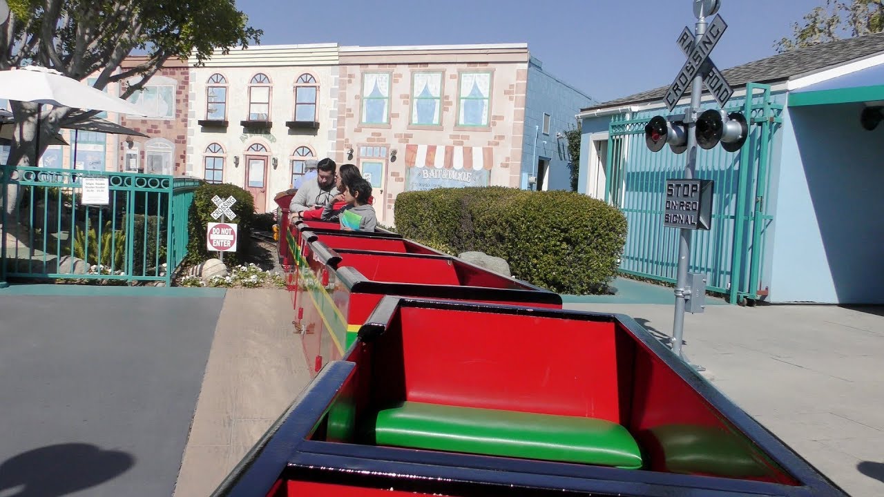 Express Train Roundtrip Onboard Back POV at Adventure City Hobby City Complex Buena Park California