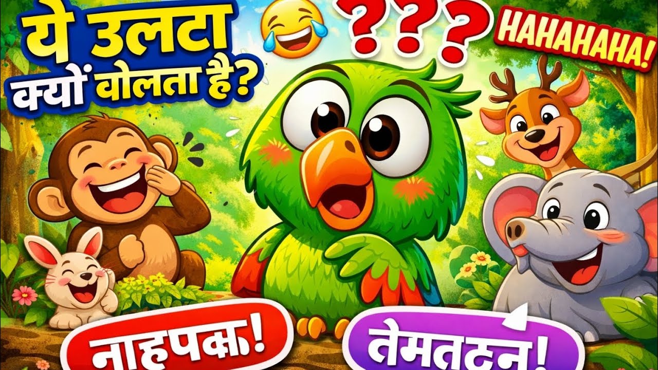 ये उल्टा क्यूँ बोलता है😂|FunnyKidsStory|TinkuTotaCartoon#youtubevideos #cartoonvideo 