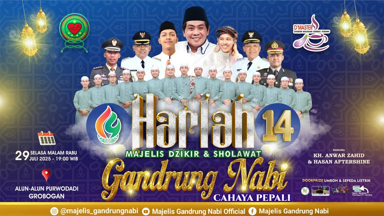 🔴🔵[LIVE]  HARLAH MAJELIS DZIKIR DAN SHOLAWAT MAJELIS GANDRUNG NABI KE 14 .