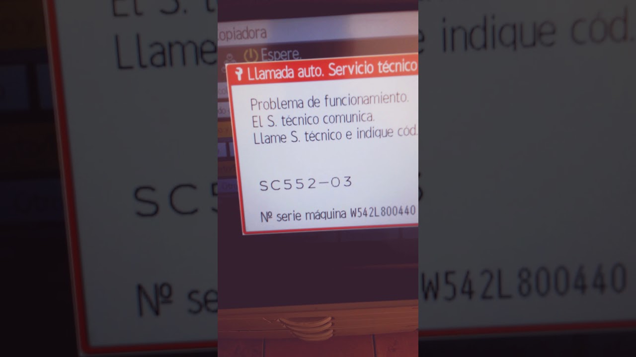 Resetear c&oacute;digo sc552 en Ricoh Mp C5502