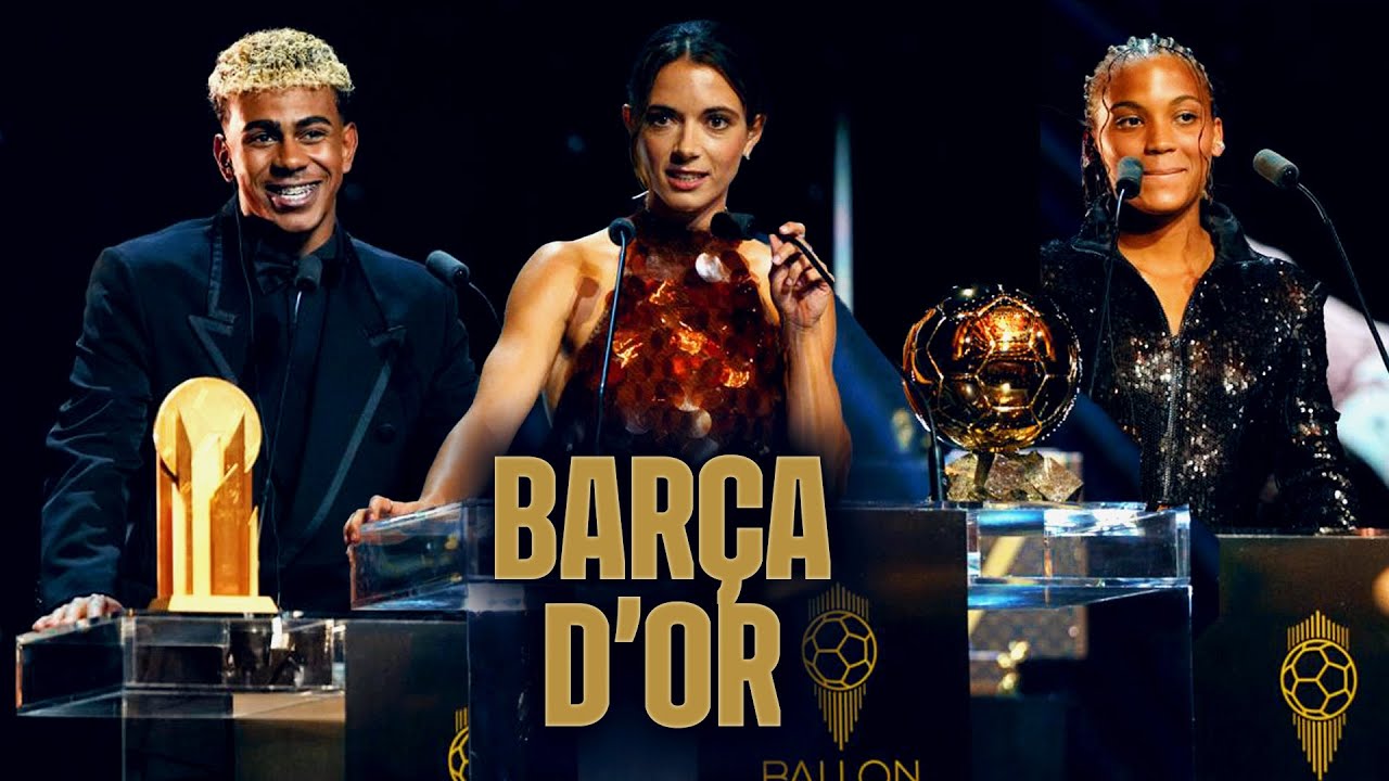 AITANA wins BALLON d'OR. LAMINE YAMAL & VICKY win the Kopa Trophy. PAJOR, Gerd Müller prize 💙❤️