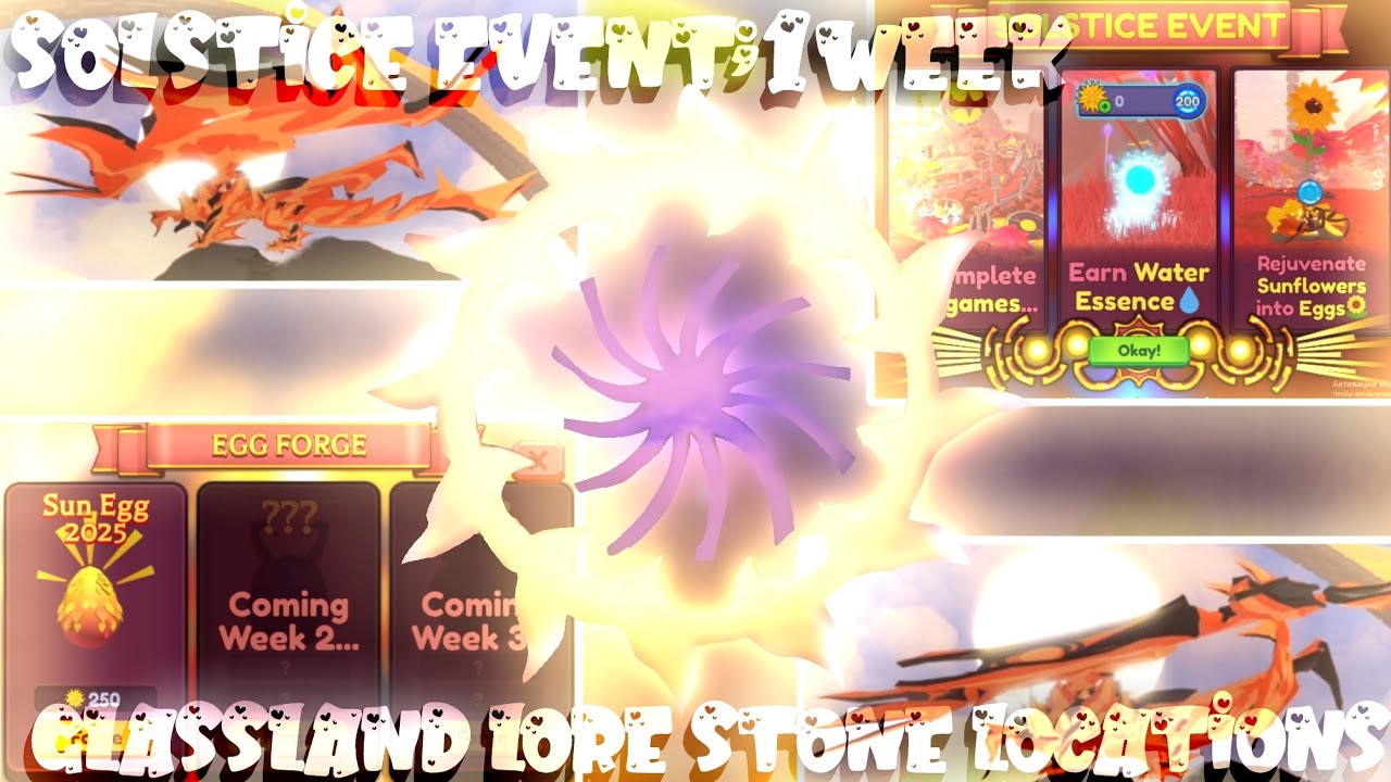 Solstice event:1week|New lore stone location|Hatching 100 eggs|Dragon adventures, roblox☀
