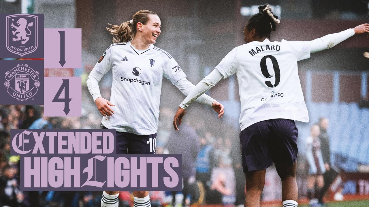 Lundkvist's FIRST United Goal! ❤️ | Aston Villa 1-4 Man Utd | Extended Highlights