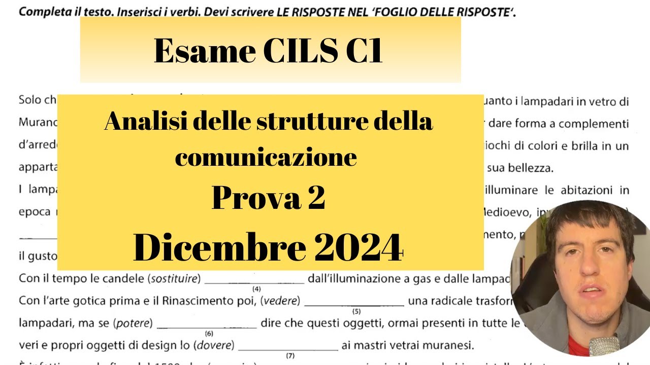 Esame CILS C1 Dicembre 2024 -  Prova 2 di Analisi delle strutture della comunicazione