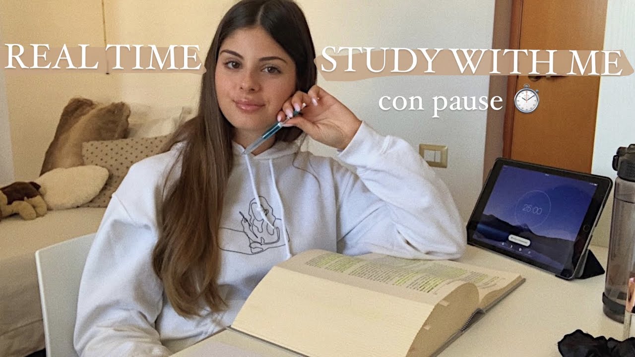 REAL TIME STUDY WITH ME || 1 ora di studio  (con pause)📚