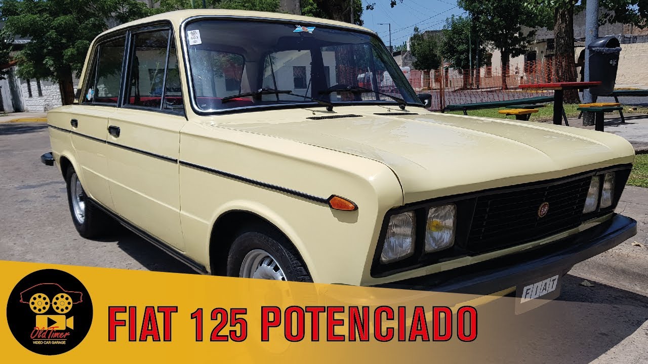 Fiat 125 Potenciado Año 1977 color Marfil interior pana roja bastonada | Oldtimer Video Car Garage