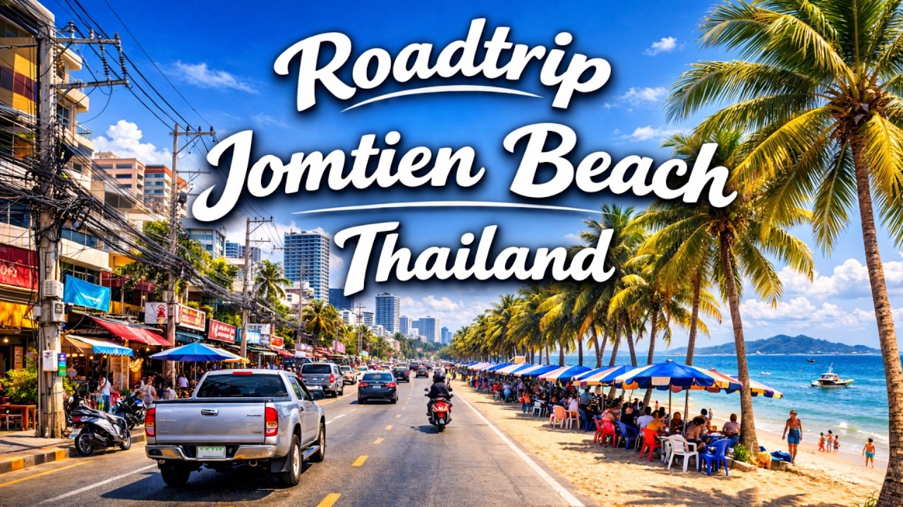 Motorbike Ride Along Jomtien Beach | Sunny Afternoon in Thailand