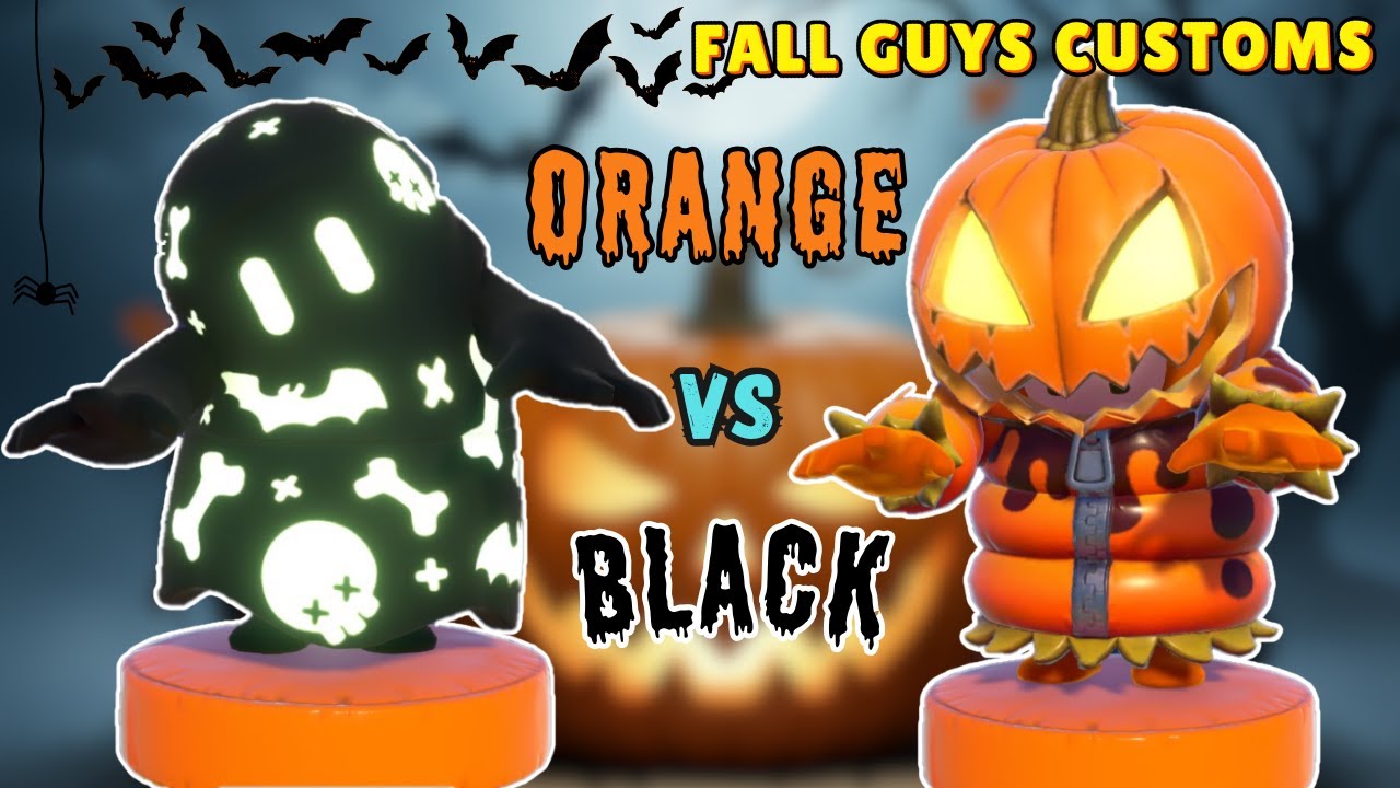 FALL GUYS customs live⚫Black Vs Orange🟠 Halloween Colour Battle  | #fallguys #fallguyslive