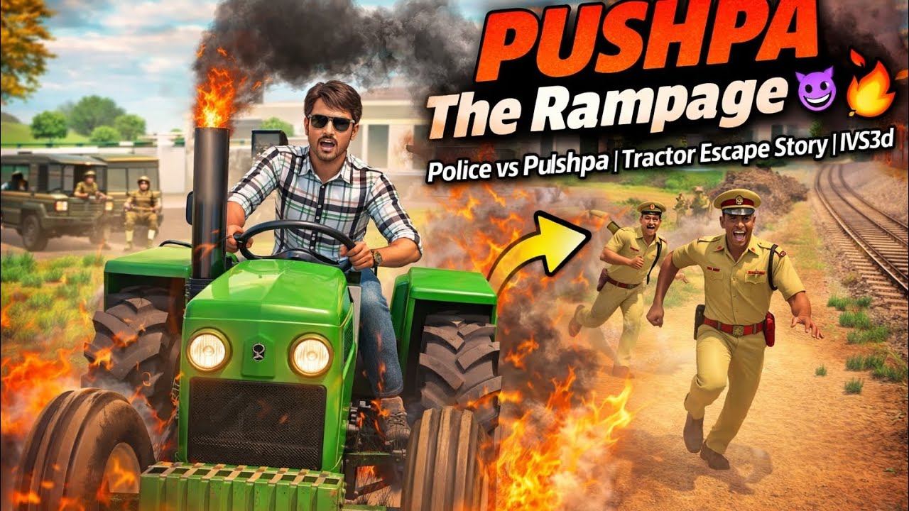 Pushpa The Rampage 😈🔥 | Police vs Pushpa | Tractor Escape Story | IVS3d |Vicky gaming