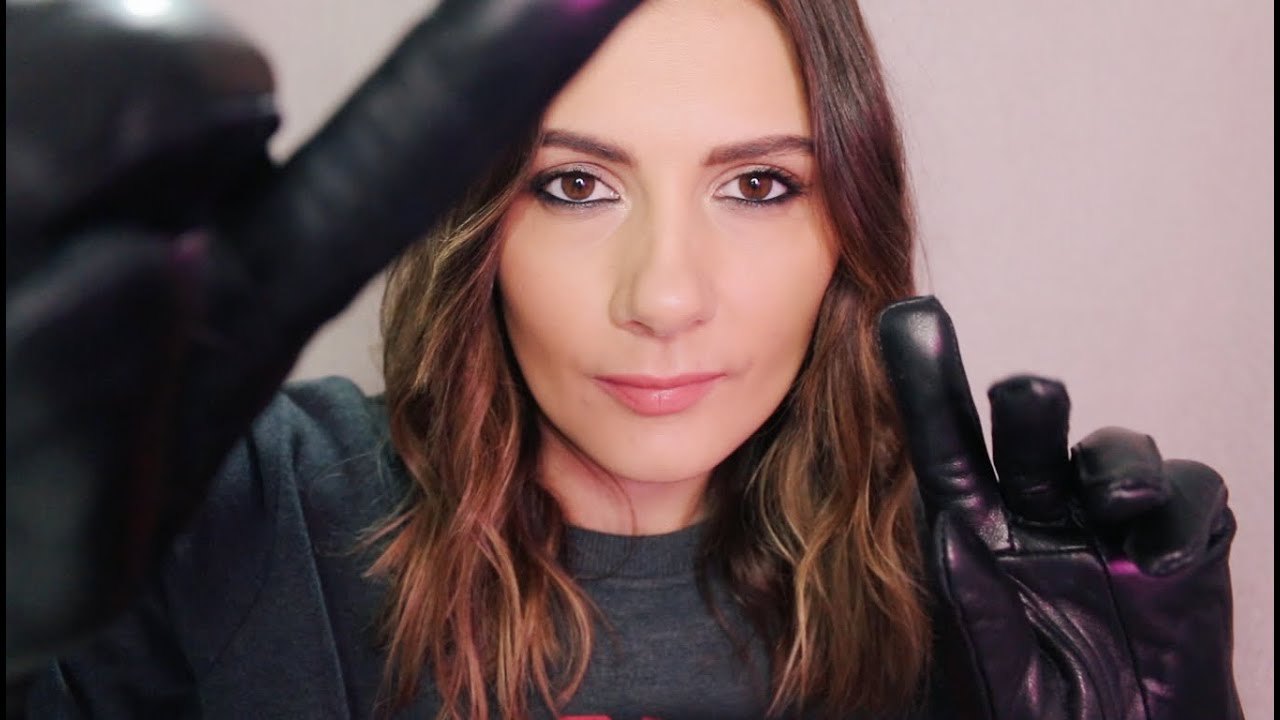 ASMR Adjusting Your Face With Leather Gloves | Unintelligible Whispering