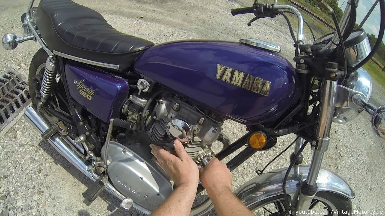 1979 Yamaha XS650 Cold Start and Riding - Go Pro Hero 3