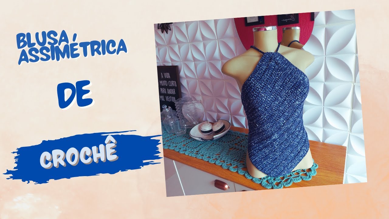Aprenda a fazer uma blusa assimétrica de crochê com um passo a passo detalhado!