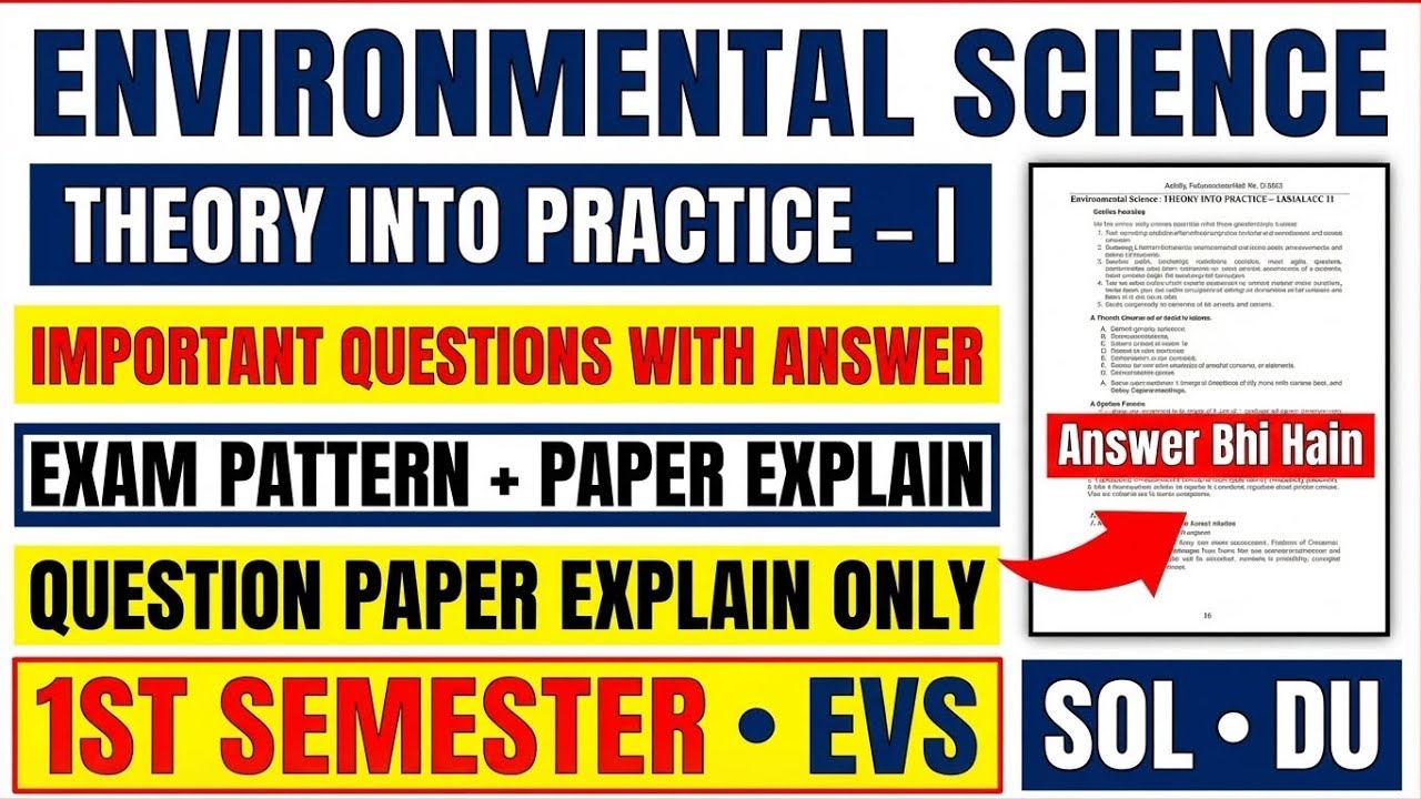 Environmental Science Theory Into Practice 1 Important Questions With Answer 1st Semester SOL DU EVS