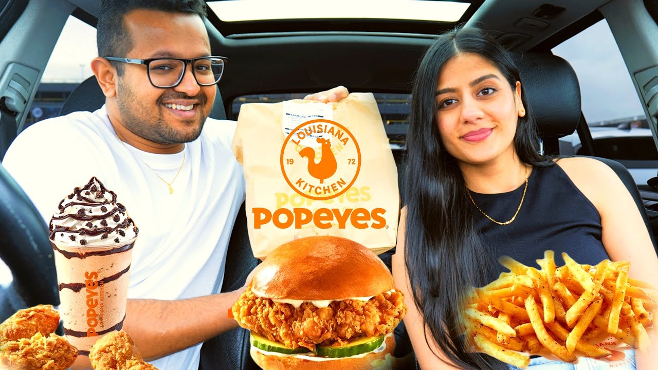 Trying POPEYES CHICKEN for the FIRST TIME  -- Episode 49 Dan and Devni