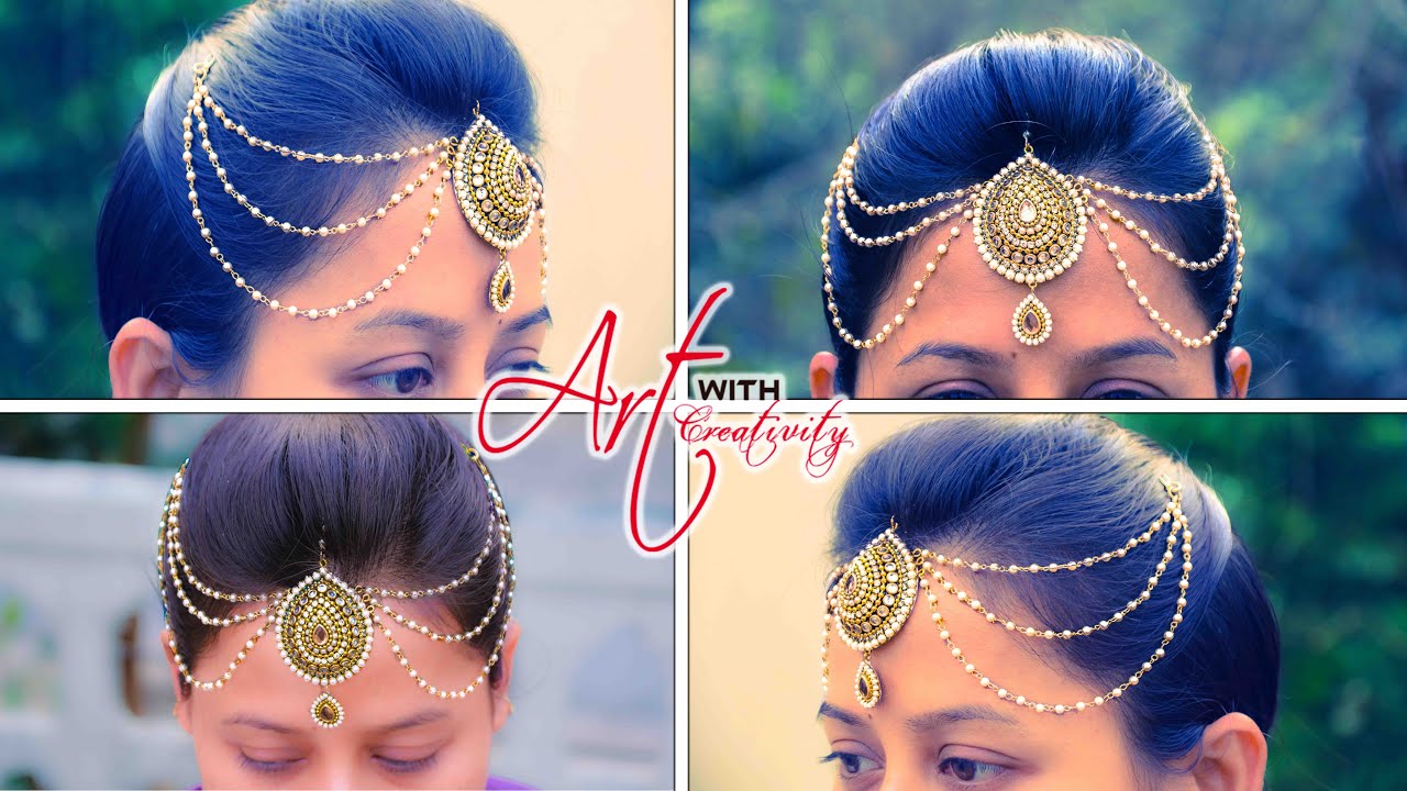 Bridal Maang tikka | bridal jewelry | Easy way to make mang tika | 5 min craft | Art with Creativity