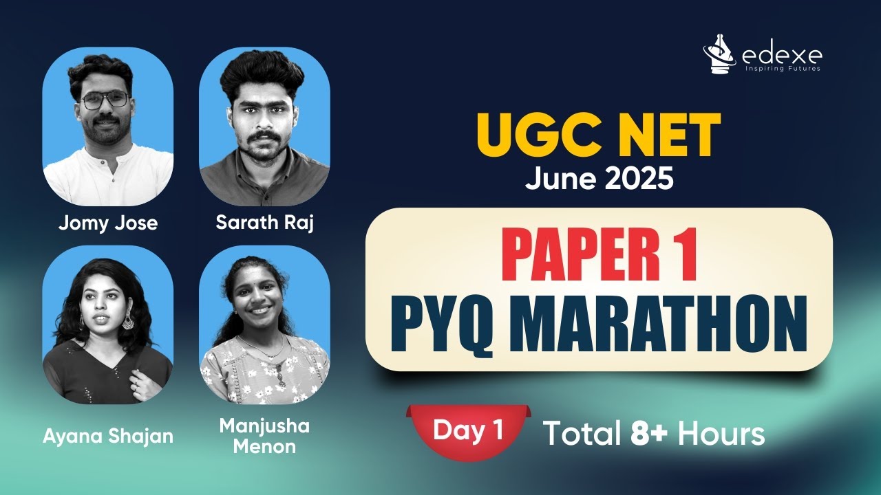 PYQ marathon | Paper 1|Day -1| UGCNET/JRF/PhD | June 2025 | edexe learning