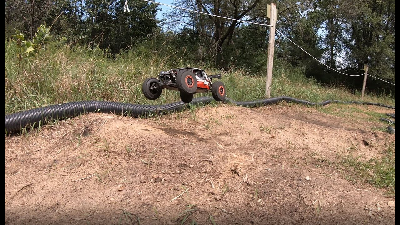 Losi Ten SCBE Driving on my DIY RC Race Track