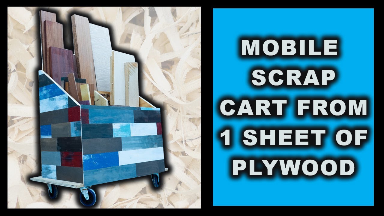 Mobile storage cart from 1 sheet of plywood