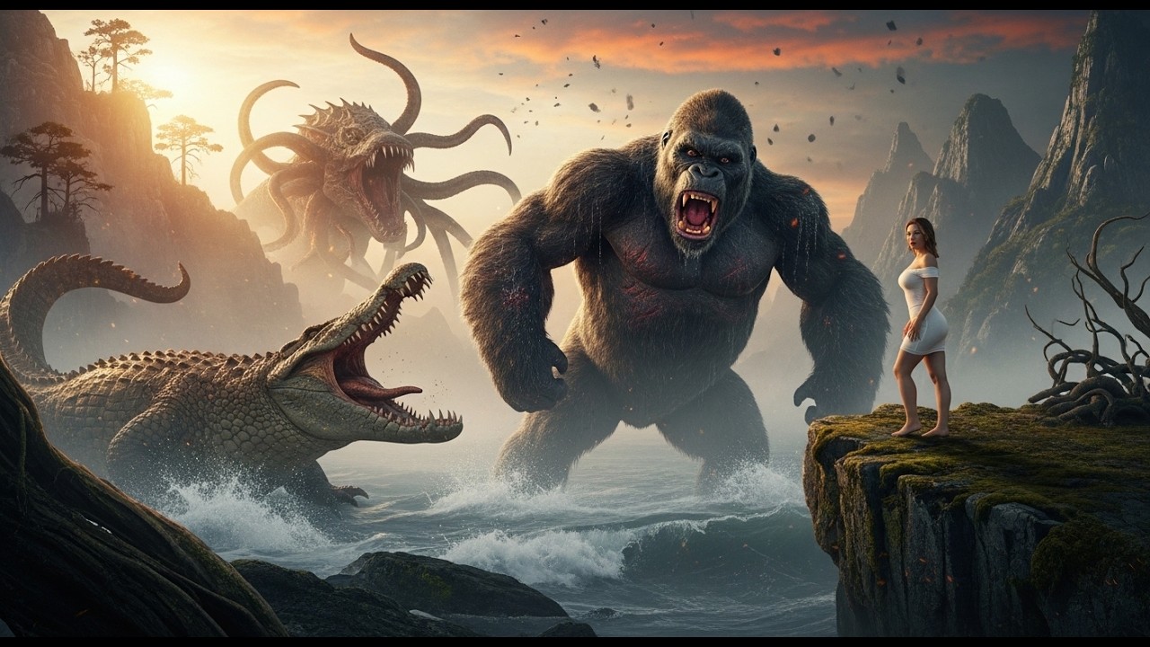 King Kong vs crocodiles and giant sea monsters|Dawn of Destruction  Thrilling@TheApexDefender-b8o