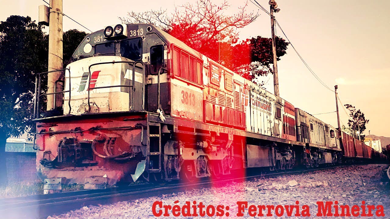 U20c Ferroban 3813 liderando a composi&ccedil;&atilde;o do trem Bahia