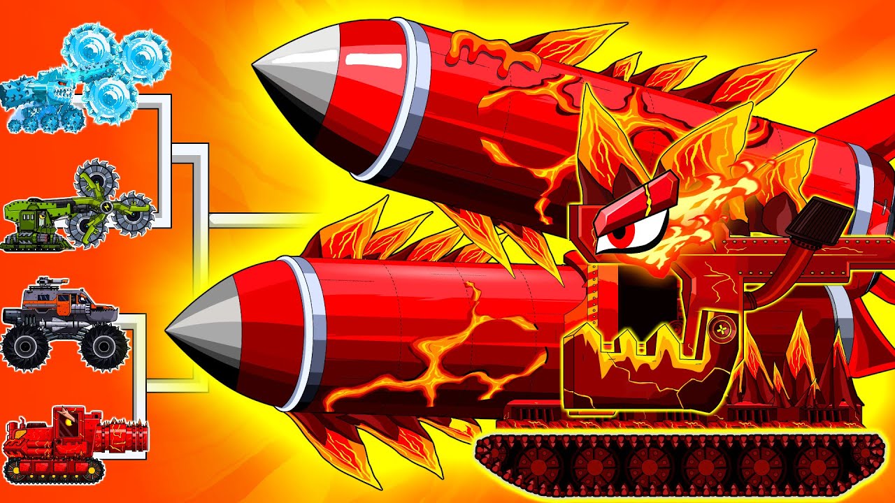 The World of DRILL VEHICLE FIRE ROCKET VS MEGA TANK - Cartoons about tank | Arena Tank Cartoon