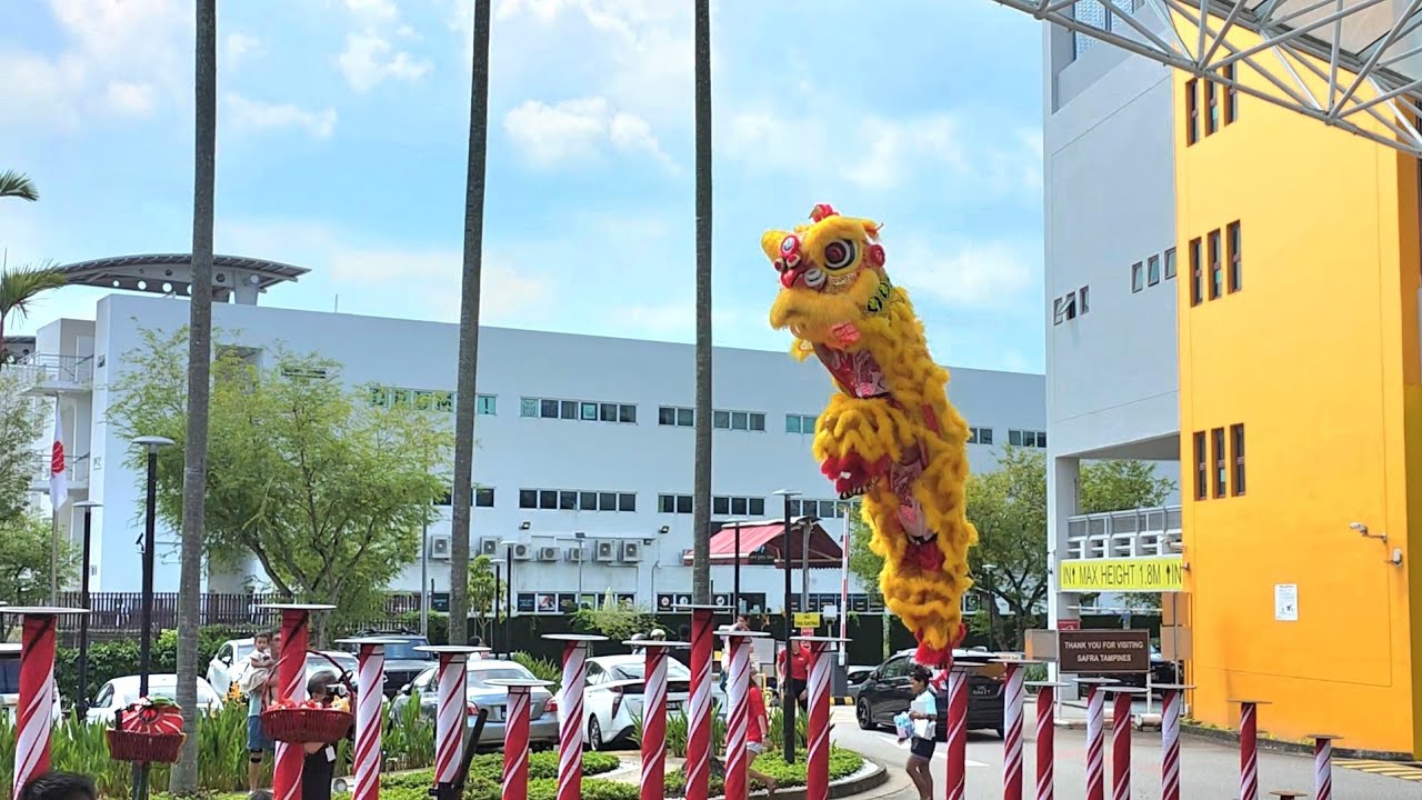2026 Lion Dance on high poles at SAFRA Tampines 