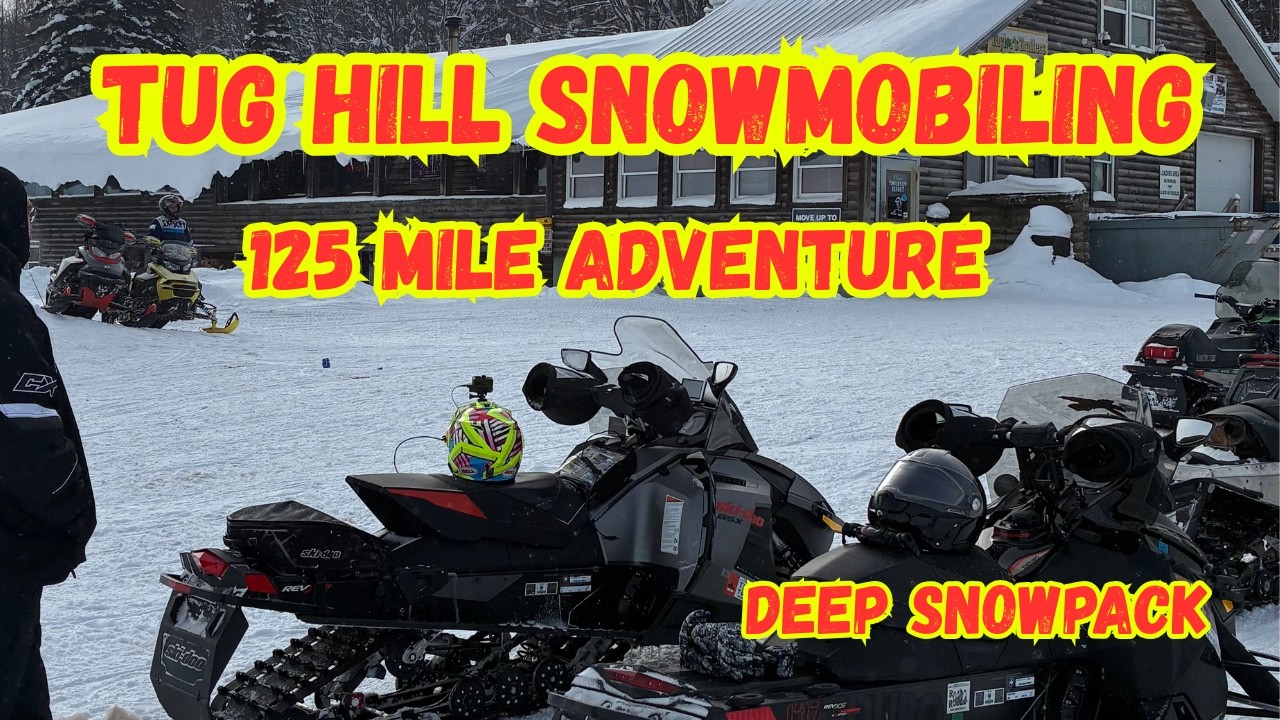 Приключение на снегоходах в глубоком снегу на холме Таг-Хилл, протяженностью 125 миль.