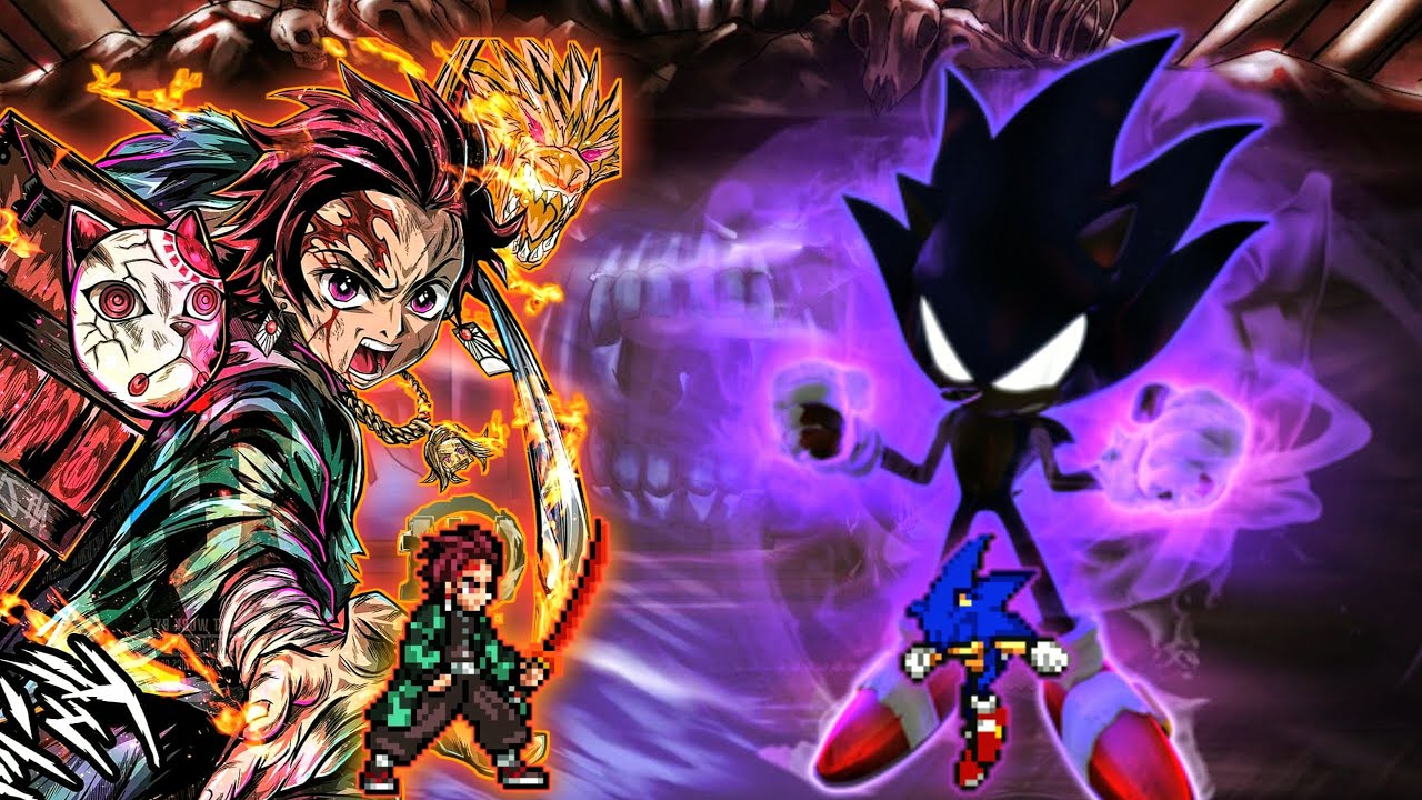 Tanjiro Chaos OP(All Form)(New) VS Sonic Chaos OP(All Form) in Jump Force Mugen