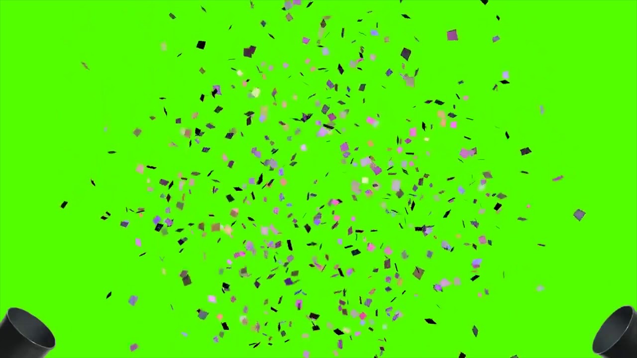 PARTY POPPER with SOUND Green Screen HD