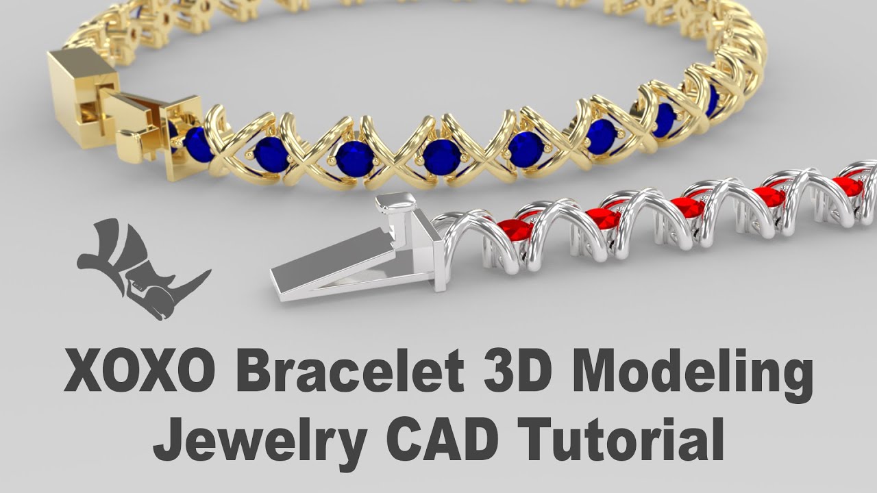 Jewelry CAD Design Tutorial- XOXO Bracelet 3D Modeling with Rhino 3D #349
