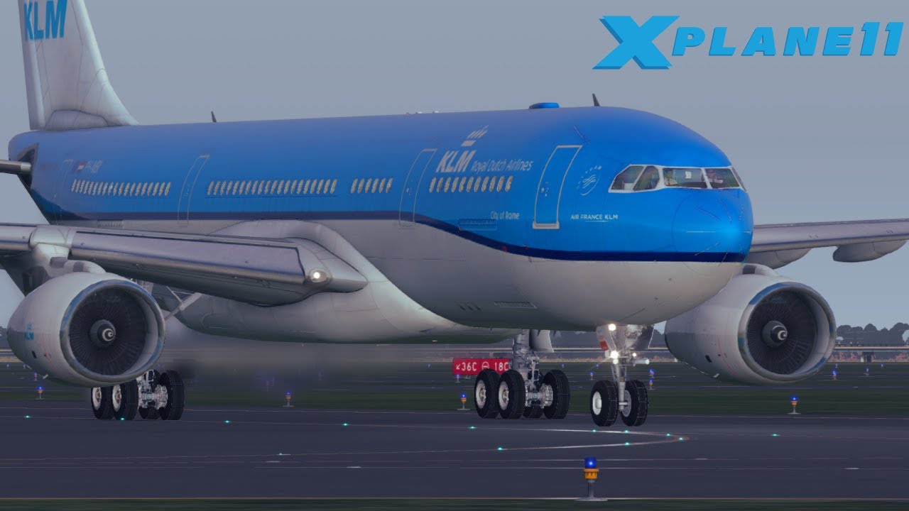 KLM A330-200 | Takeoff & Landing at Amsterdam Airport (X-Plane 11)