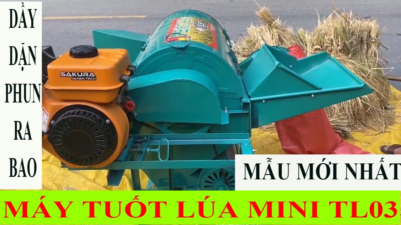 Máy tuốt lúa mini TL03 mẫu mới nhất 2023 của Trâu vàng Tuyên Quang