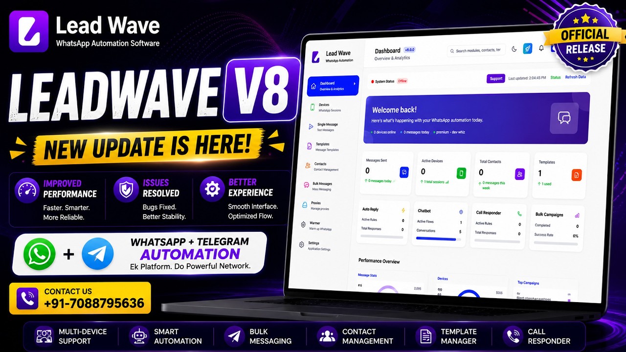 LeadWave V8.0.0 Tutorial | WhatsApp Marketing & Automation Tool