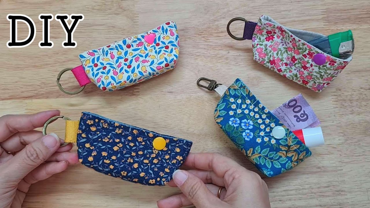 EP253 : DIY Mini Pouch Keychain | Bag sewing tutorial